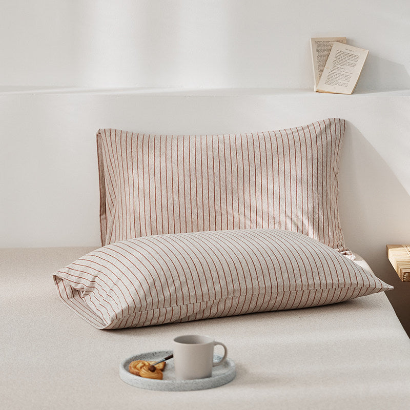 Fine Stripe Cotton Jersey Pillowcase