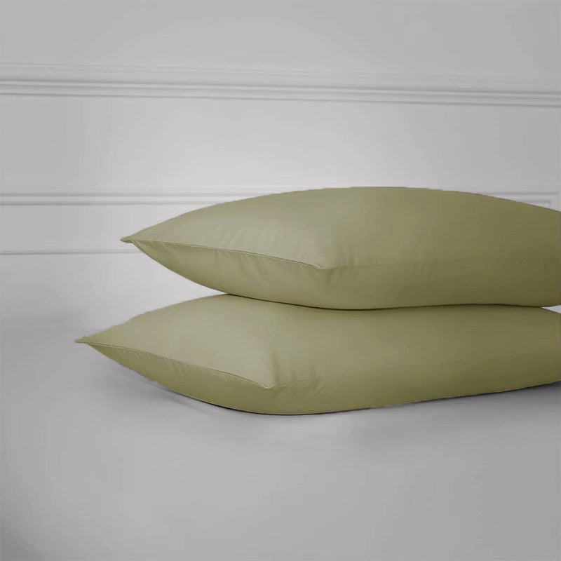 330 Thread Count Long-Staple Cotton Sateen Pillowcase– Green Collection