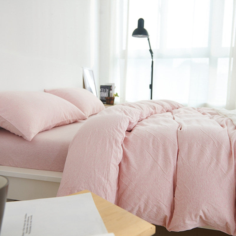 Plain Cotton Jersey 4-Piece Bedding Set | Standard Fit 10" (25cm)
