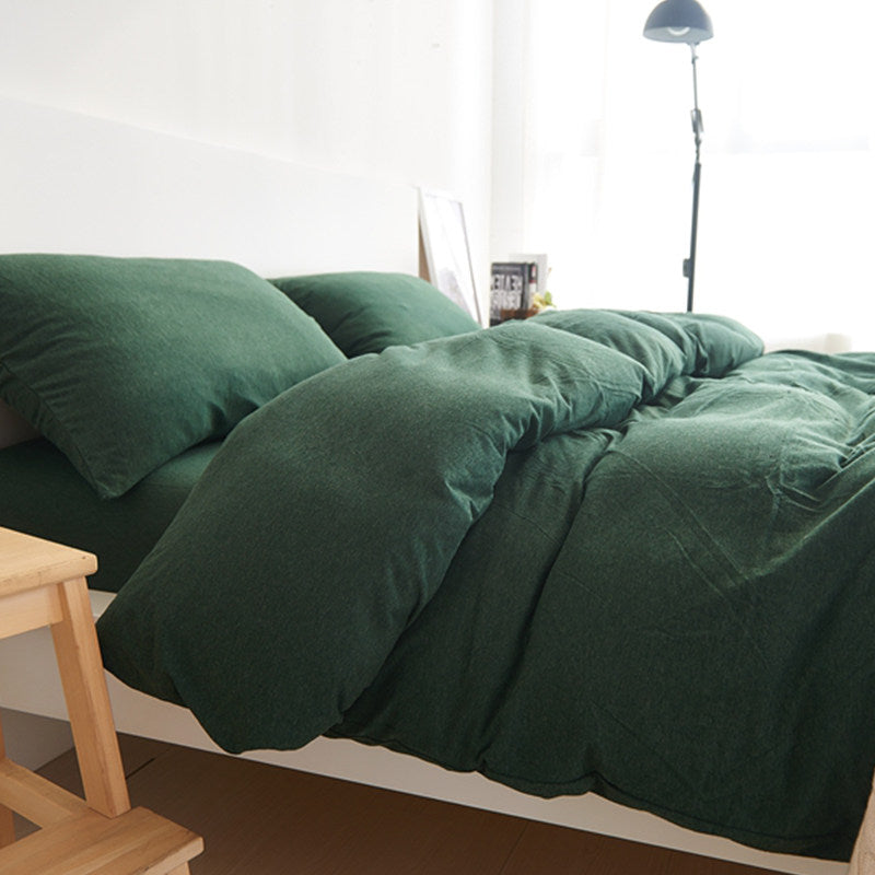 Plain Cotton Jersey 4-Piece Bedding Set | Standard Fit 10" (25cm)