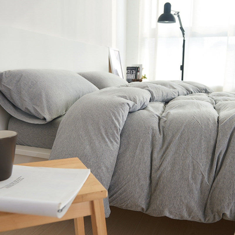 Plain Cotton Jersey 4-Piece Bedding Set | Standard Fit 10" (25cm)