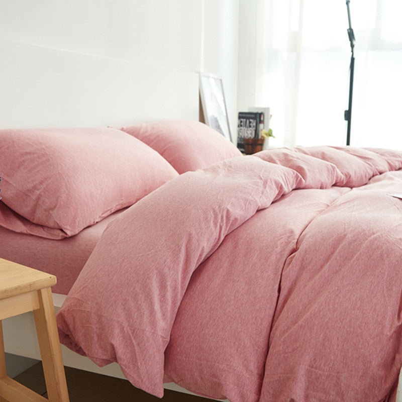 Plain Cotton Jersey 4-Piece Bedding Set | Deep Fit 14" (35cm)
